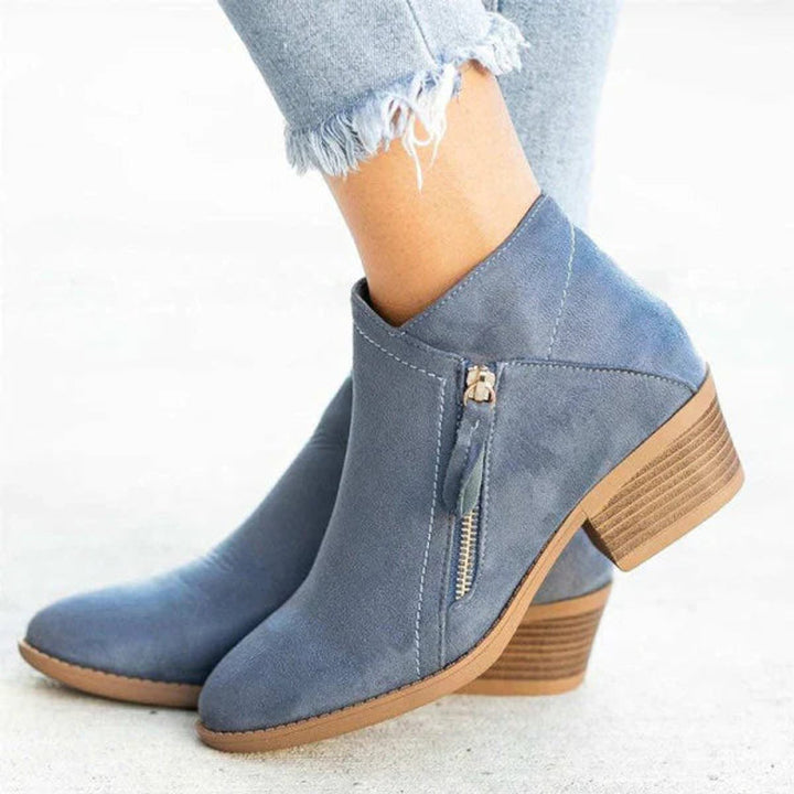 Women's Low Heel Suede Ankle Boots