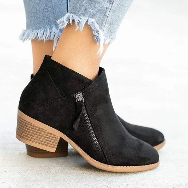 Women's Low Heel Suede Ankle Boots