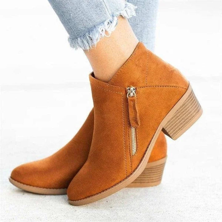 Women's Low Heel Suede Ankle Boots