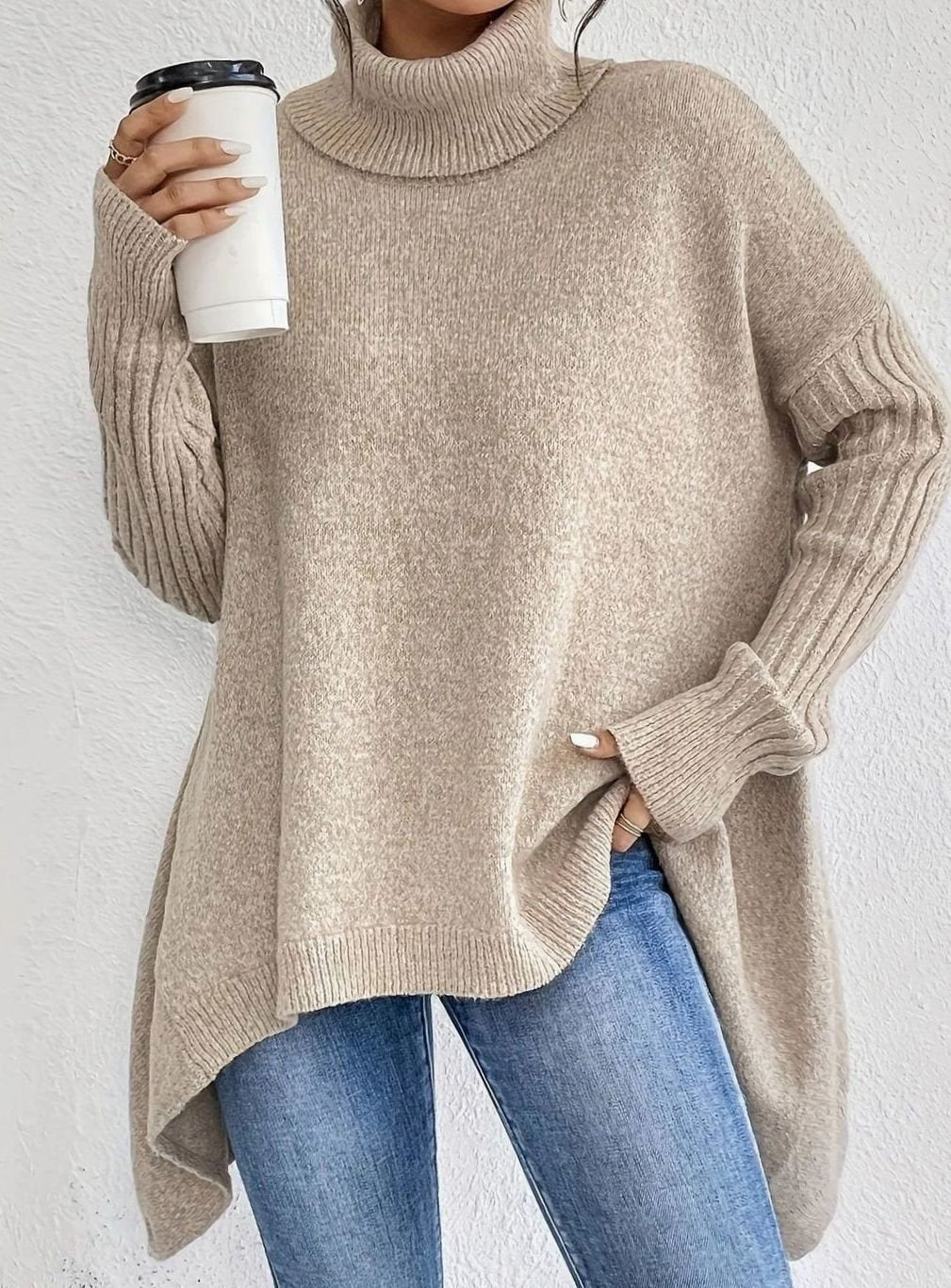 Women's Oversized Cashmere Turtleneck Jumper