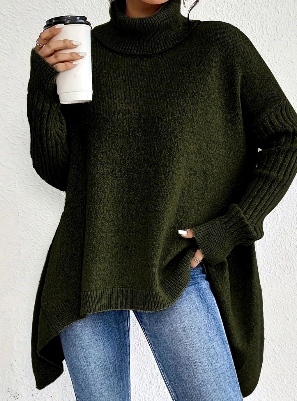 Women's Oversized Cashmere Turtleneck Jumper