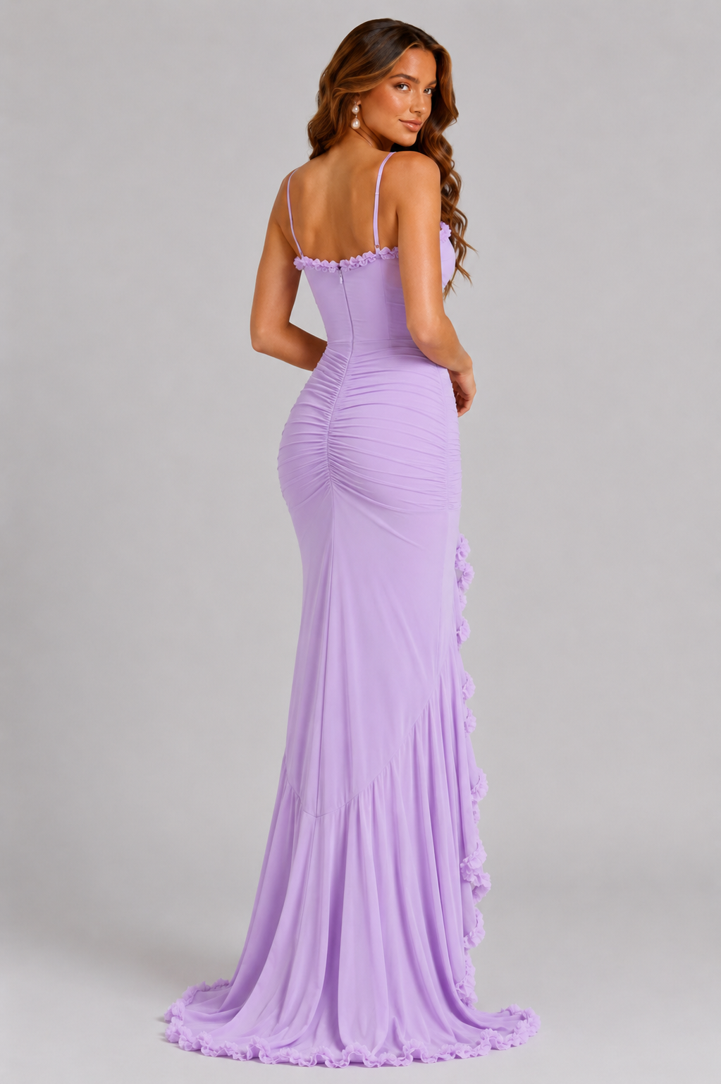 Women's Ruffle Split Maxi Dress