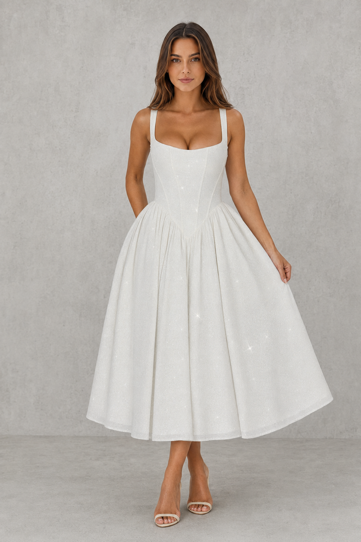 Women's Wedding Guest Sparkle Midi Dress