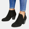 Bottines pour femme en suède à talon bloc