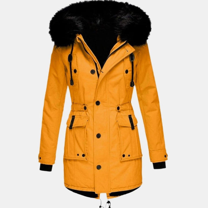 Women's Parka Coat with Hood and Faux Fur Trim