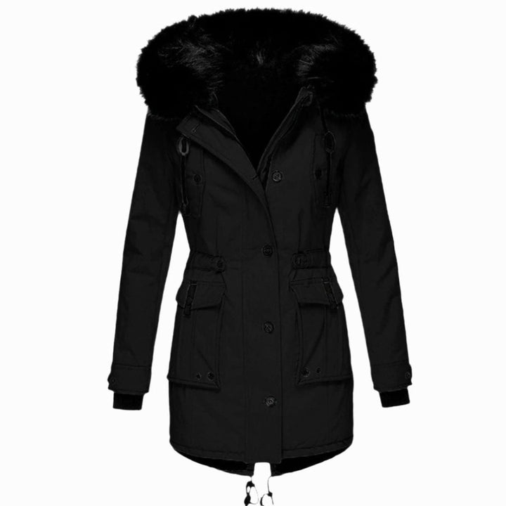 Women's Parka Coat with Hood and Faux Fur Trim