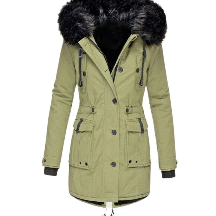 Women's Parka Coat with Hood and Faux Fur Trim