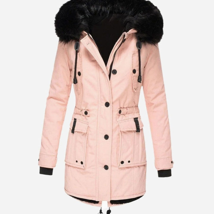 Women's Parka Coat with Hood and Faux Fur Trim