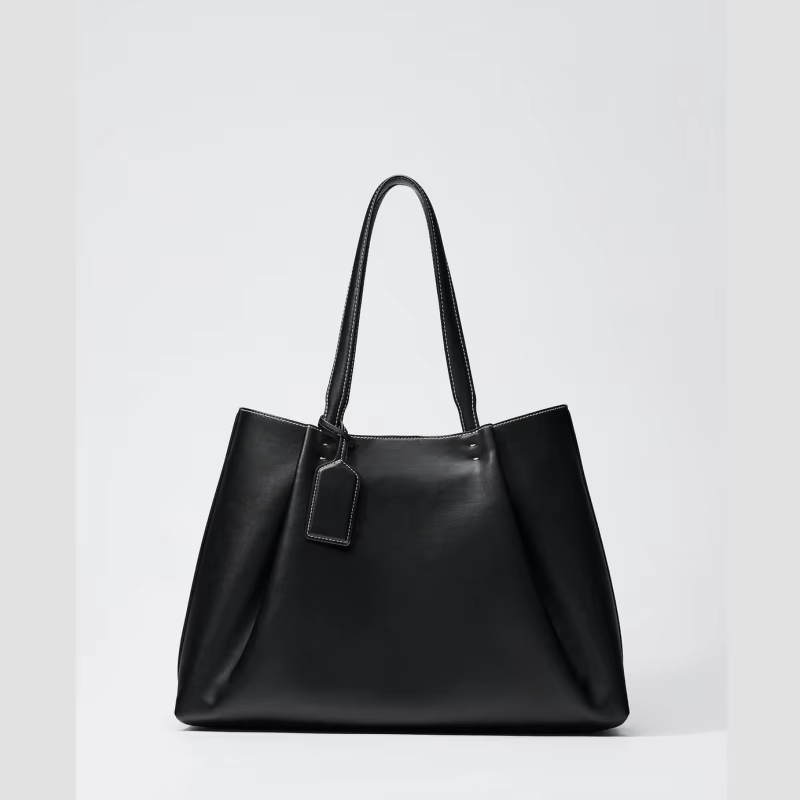 Women's Tote Bag for Work with Contrast Stitching and Structured Shoulder Straps - Image 1