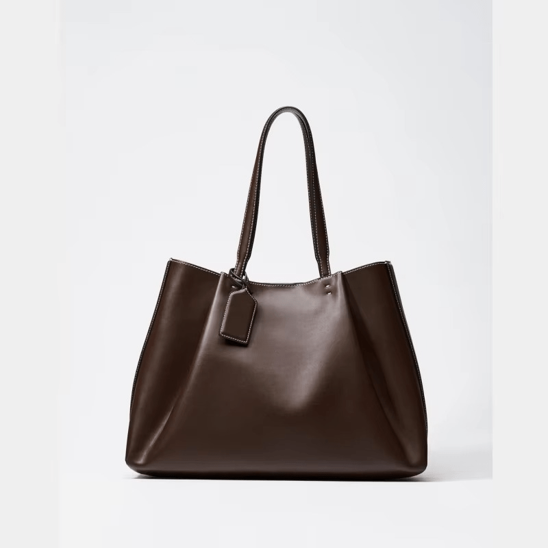 Women's Tote Bag for Work with Contrast Stitching and Structured Shoulder Straps - Image 2