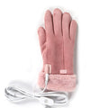 Women's USB Heated Gloves with Faux Fur Trim Touchscreen Fingertips and Fast Warm-Up - Image 1