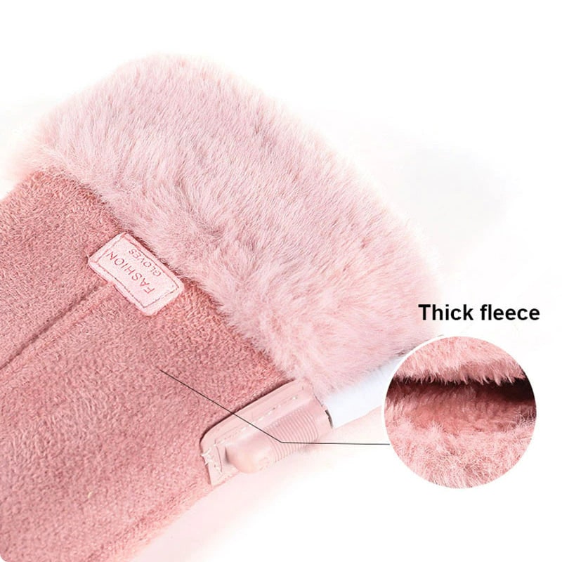Women's USB Heated Gloves with Faux Fur Trim Touchscreen Fingertips and Fast Warm-Up - Image 4