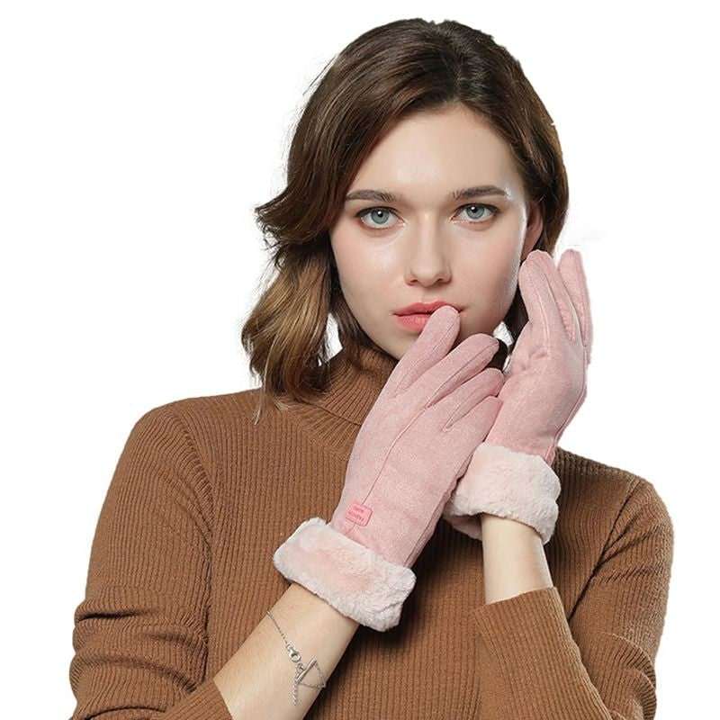 Women's USB Heated Gloves with Faux Fur Trim Touchscreen Fingertips and Fast Warm-Up - Image 6
