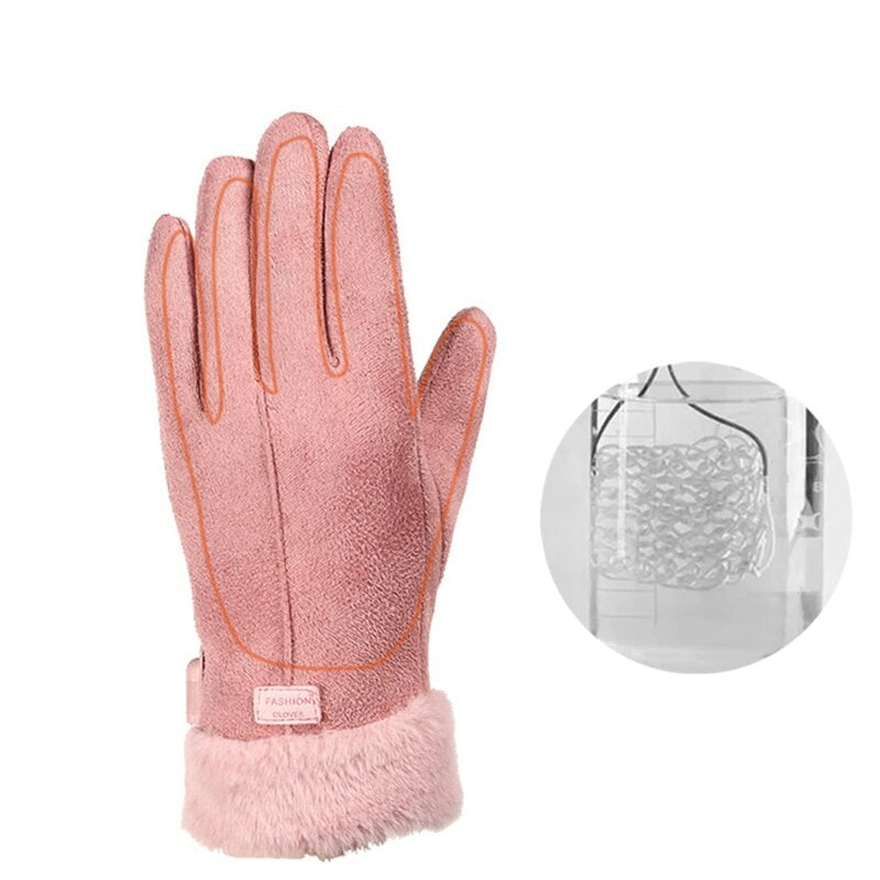 Women's USB Heated Gloves with Faux Fur Trim Touchscreen Fingertips and Fast Warm-Up - Image 7