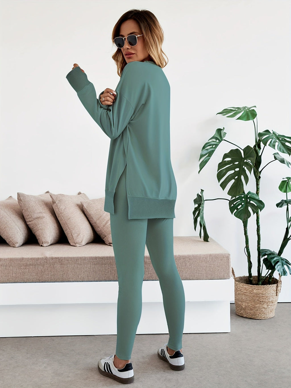 Set da donna per il tempo libero con felpa oversize