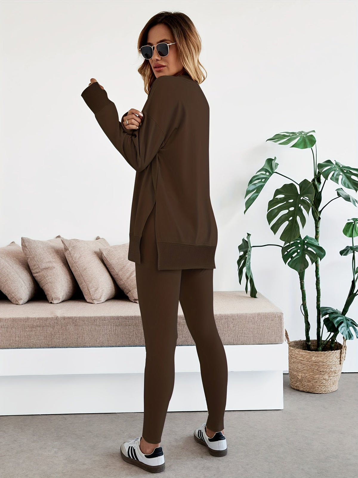 Set da donna per il tempo libero con felpa oversize