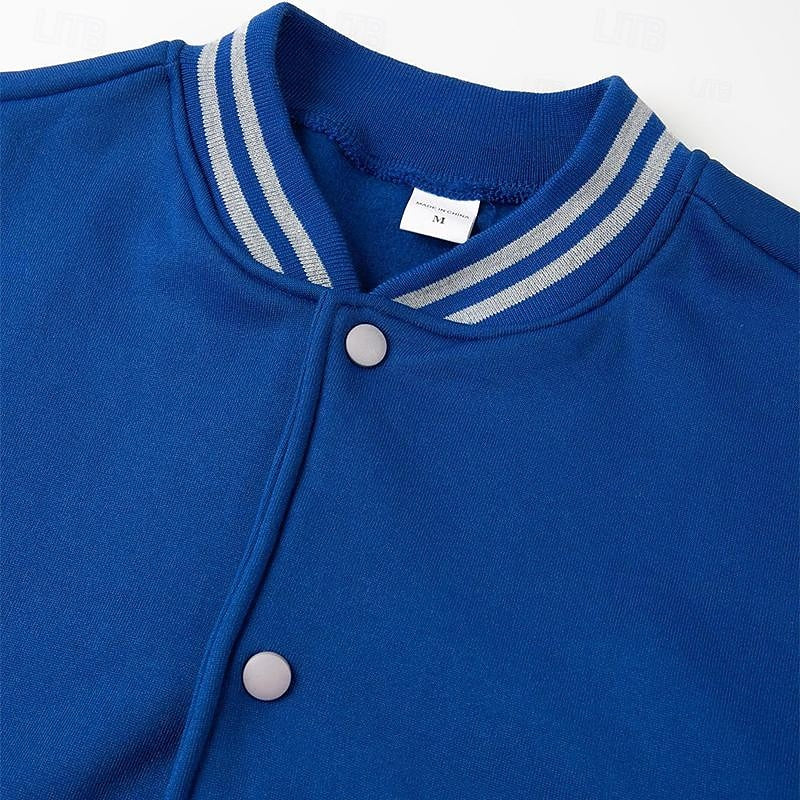 Men's College Jacket with Ribbed Cuffs