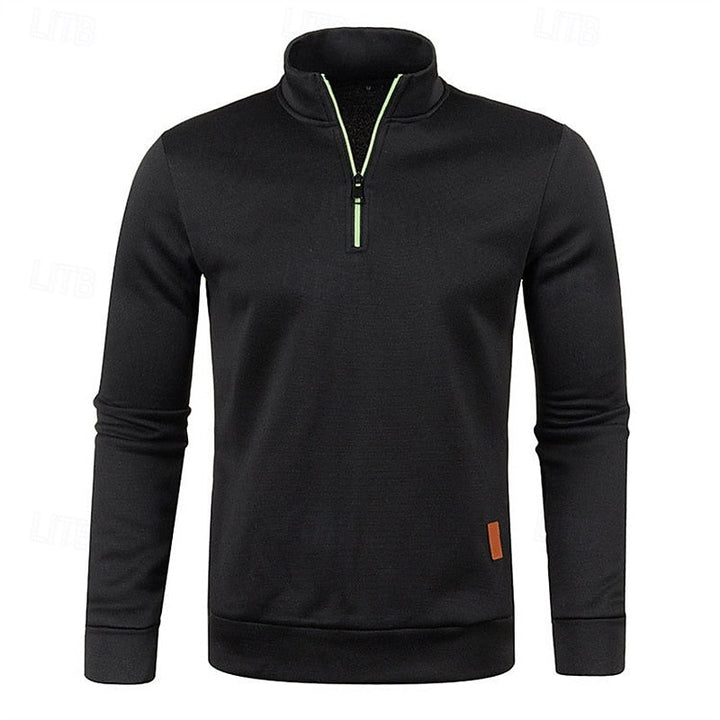 Men's Quarter Zip Textured Jumper