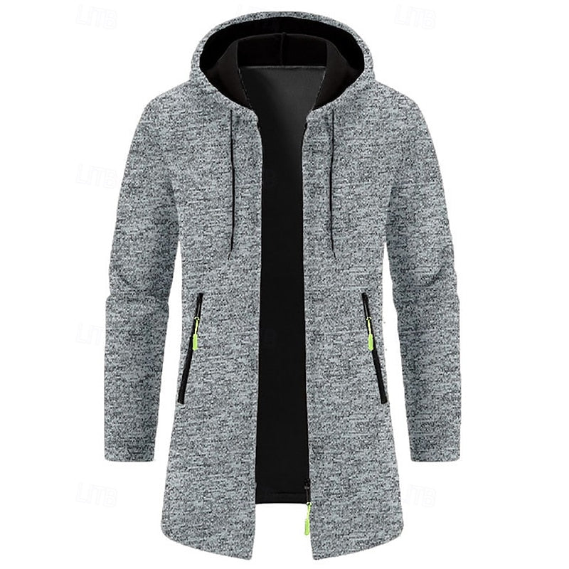 Cappotto lungo con cappuccio da uomo