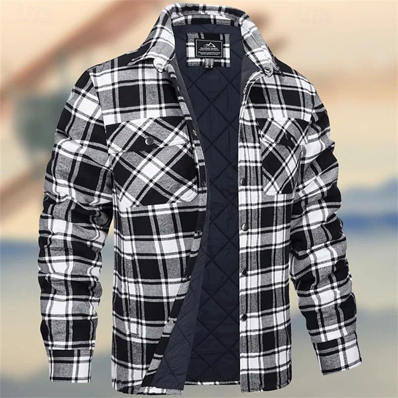 Men's Insulated Plaid Shirt Jacket