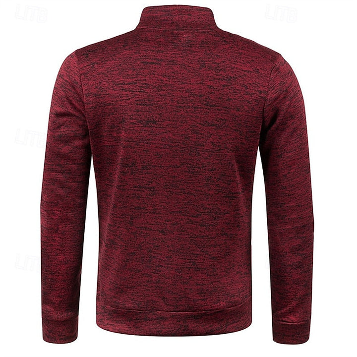 Men's Quarter Zip Textured Jumper