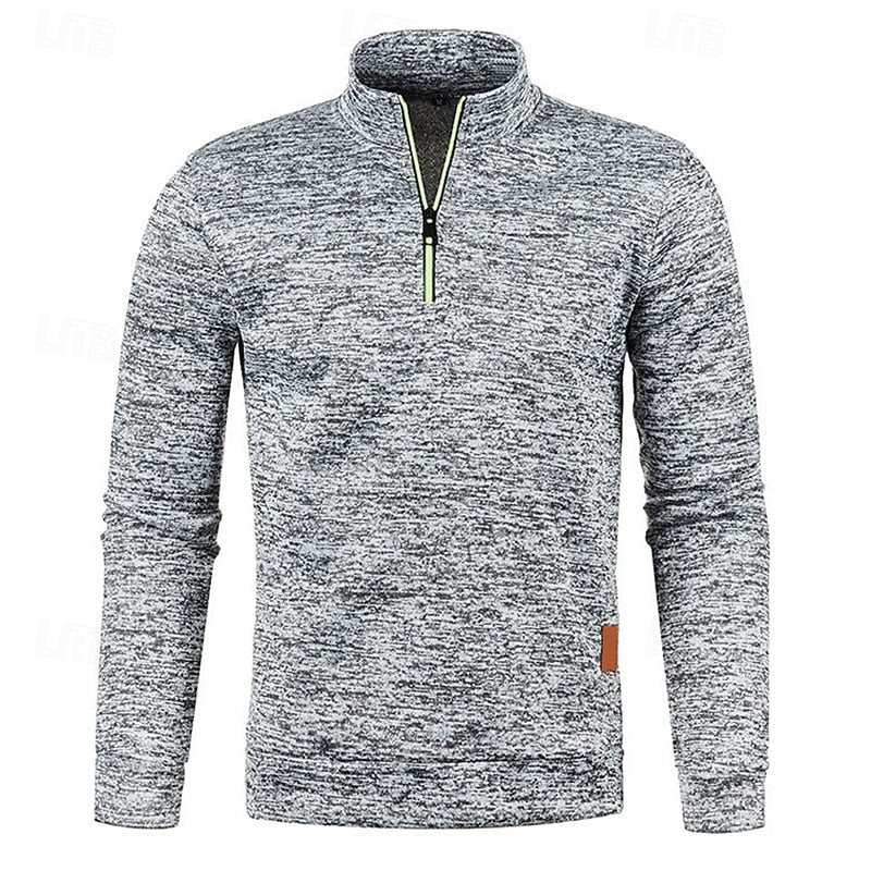 Men's Quarter Zip Textured Jumper