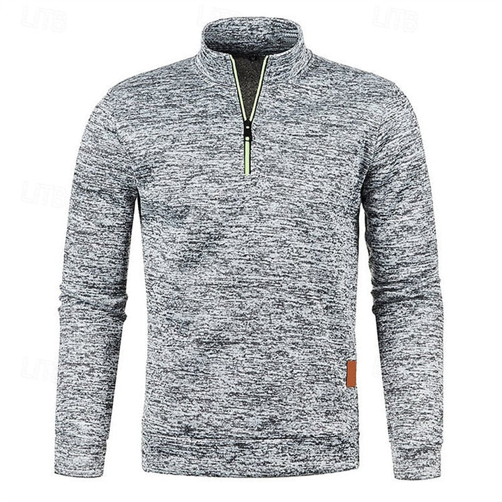 Men's Quarter Zip Textured Jumper