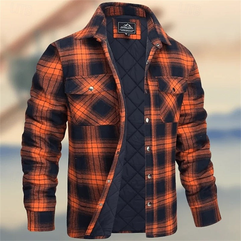 Men's Insulated Plaid Shirt Jacket