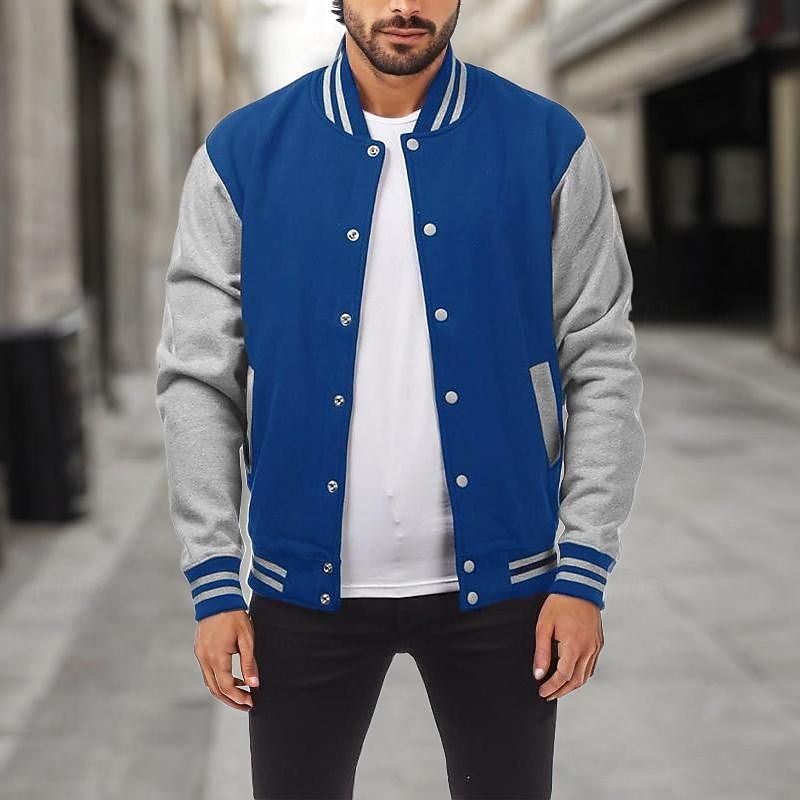 Men's College Jacket with Ribbed Cuffs