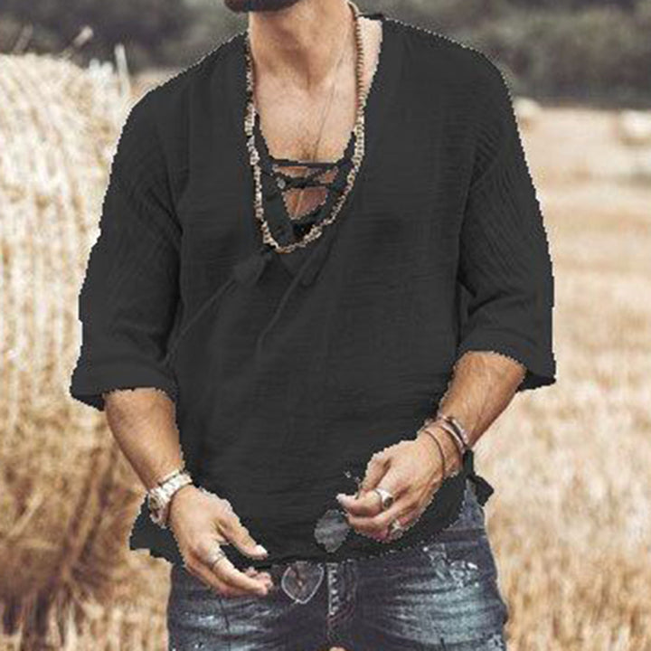 Men's Summer Shirt with V-Neck