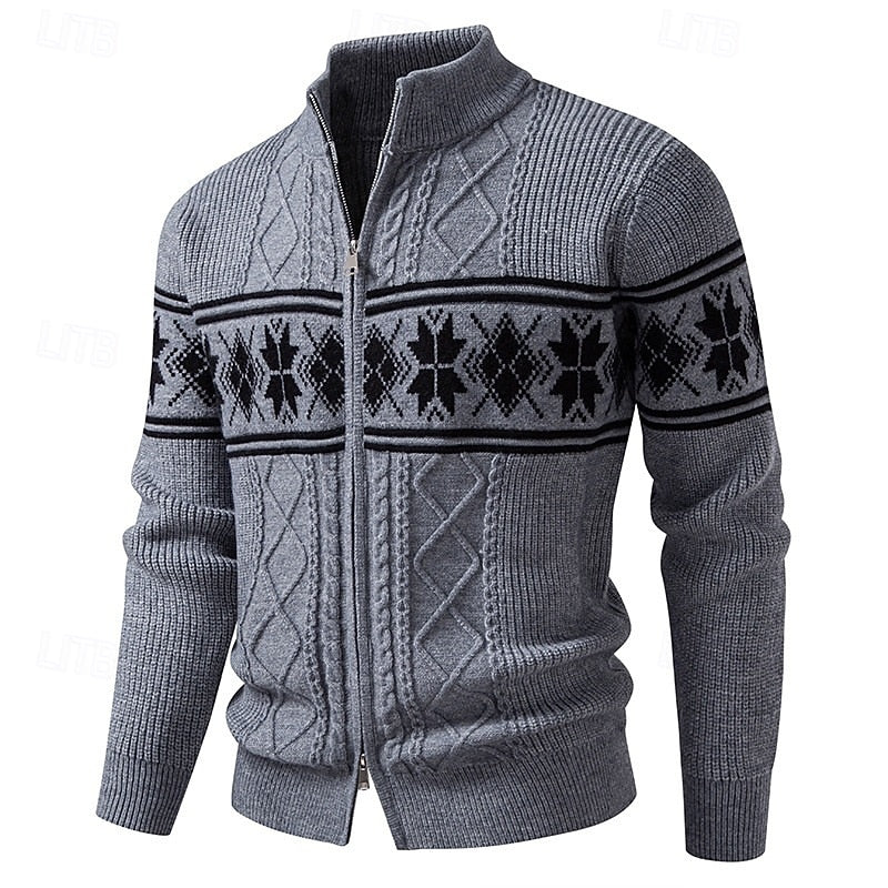 Men's Fair Isle Zip Cardigan