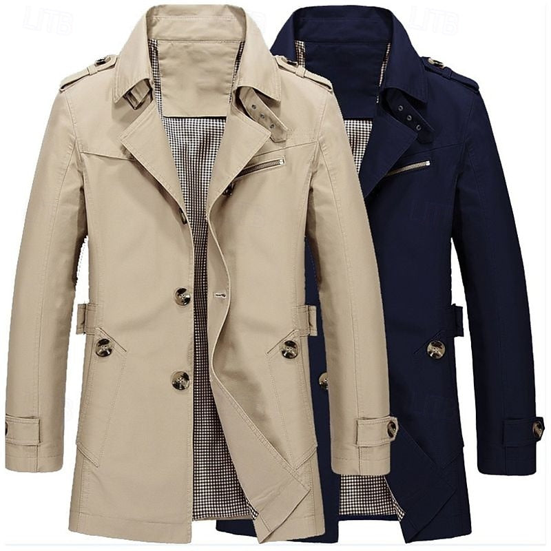 Men's Long Single Breasted Overcoat