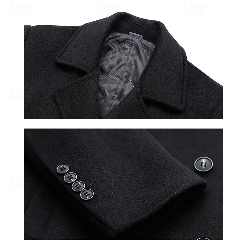Cappotto lungo doppiopetto da uomo